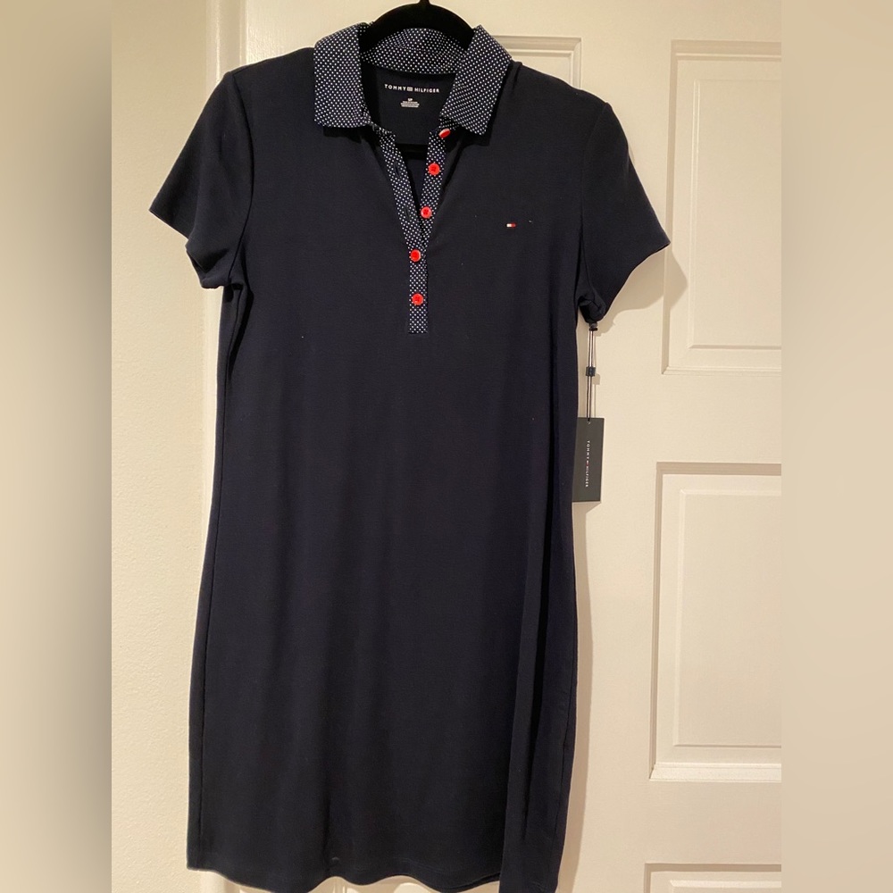 Tommy Hilfiger cotton dress with polka dots collar